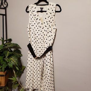 NWT Ann Taylor Black and White Polka Dot Dress Size 16